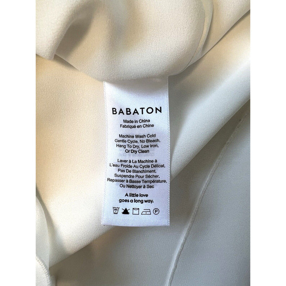 Babaton Aritzia Blouse Top Womens Size XS White Chiffon Off The Shoulder - Picture 4 of 7
